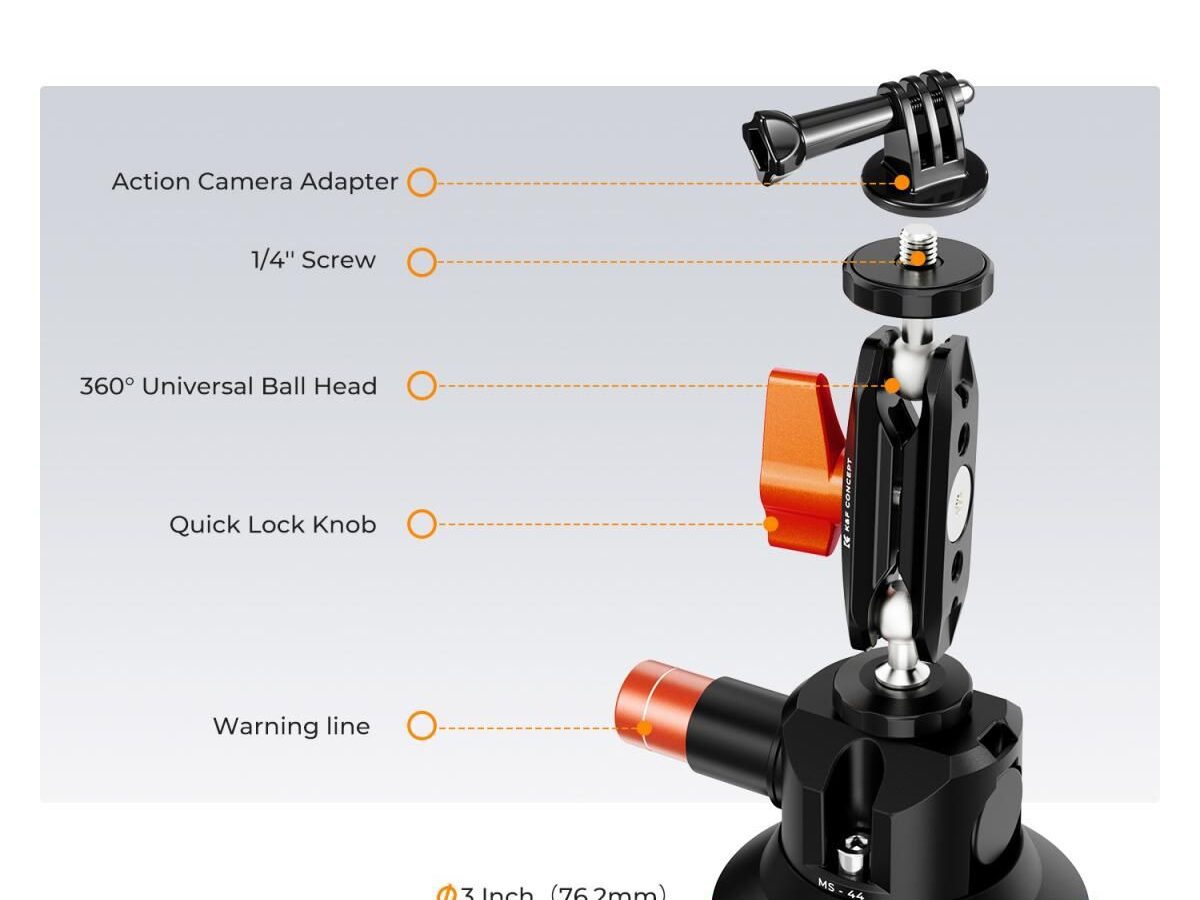 Alternative view of K&F Concept MS44 Βεντούζα 3" με Magic Arm (KF31.135)