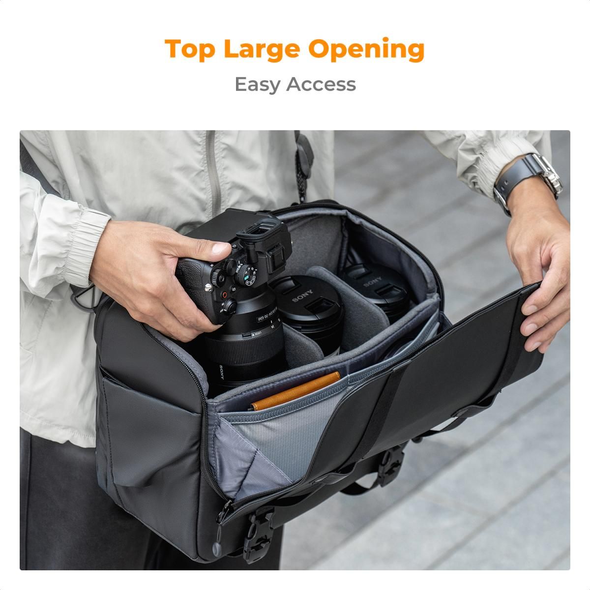 K&F Concept KF13.163 Τσάντα Φωτογραφικής Μηχανής Sling 10L Crossbody-Shoulder Camera Bag Urban Wander 10 (Μαύρο) - Image 4