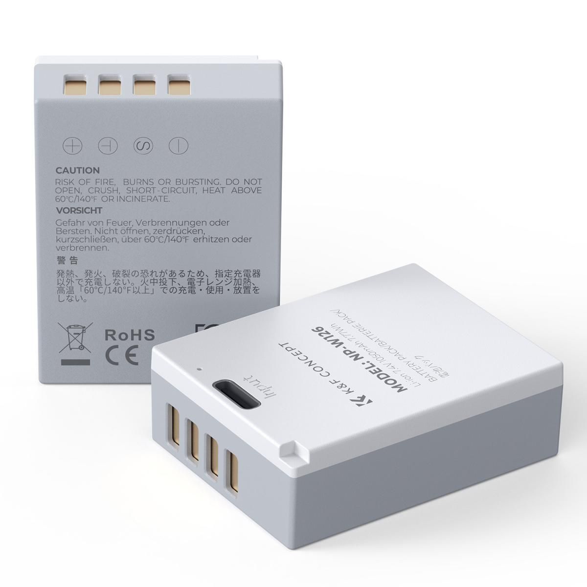 K&F Concept NP-W126/W126S 1050mAh με Γρήγορη Φόρτιση Type-C, Συμβατό με Fujifilm (KF28.0048)