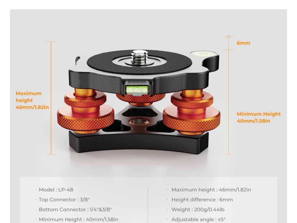Alternative view of K&F Concept KF31.104 Tripod Leveling Base