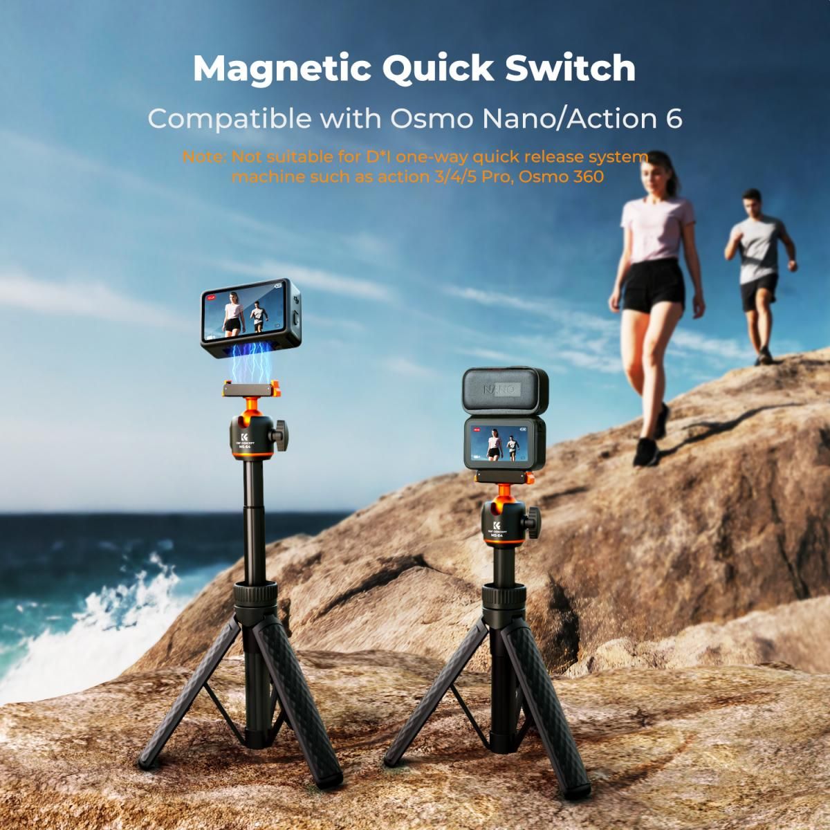 K&F Concept MS54 Mini Επεκτάσιμο Τρίποδο με Μαγνητικό Quick Release για DJI Osmo Action 6 και Osmo Nano (KF09.181) - Image 2