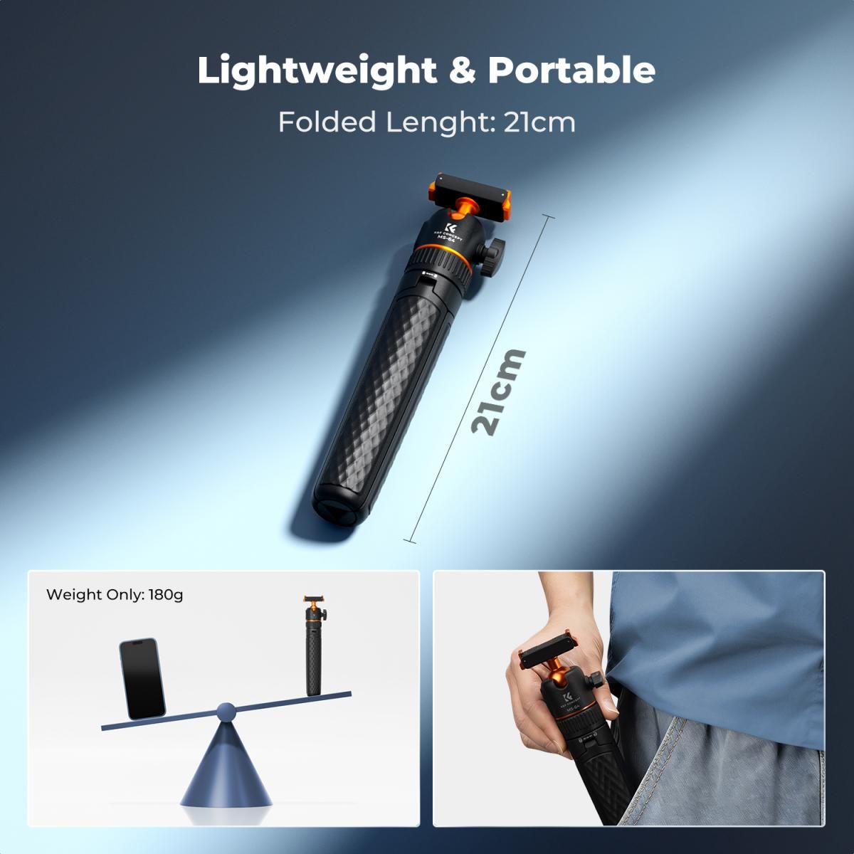 K&F Concept MS54 Mini Επεκτάσιμο Τρίποδο με Μαγνητικό Quick Release για DJI Osmo Action 6 και Osmo Nano (KF09.181) - Image 5