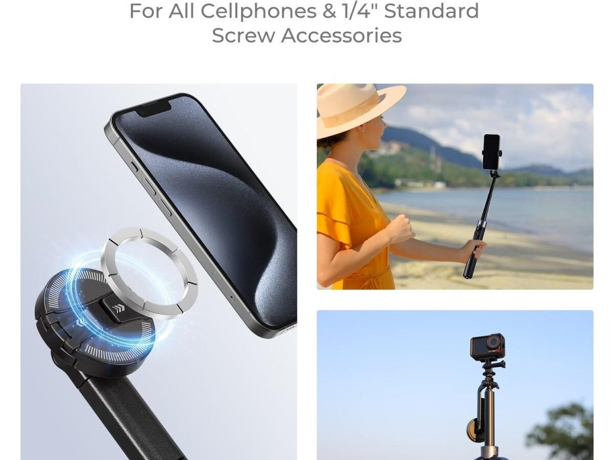 Alternative view of K&F Concept MS52 Magnetic Selfie Stick Τρίποδο με Τηλεχειριστήριο (KF15.0015)