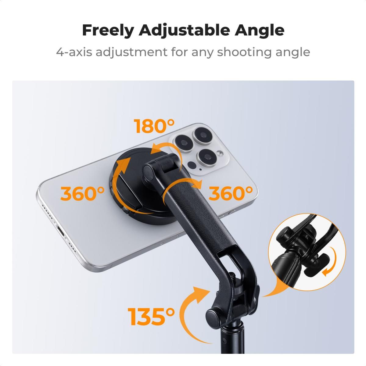 K&F Concept MS52 Magnetic Selfie Stick Τρίποδο με Τηλεχειριστήριο (KF15.0015) - Image 3