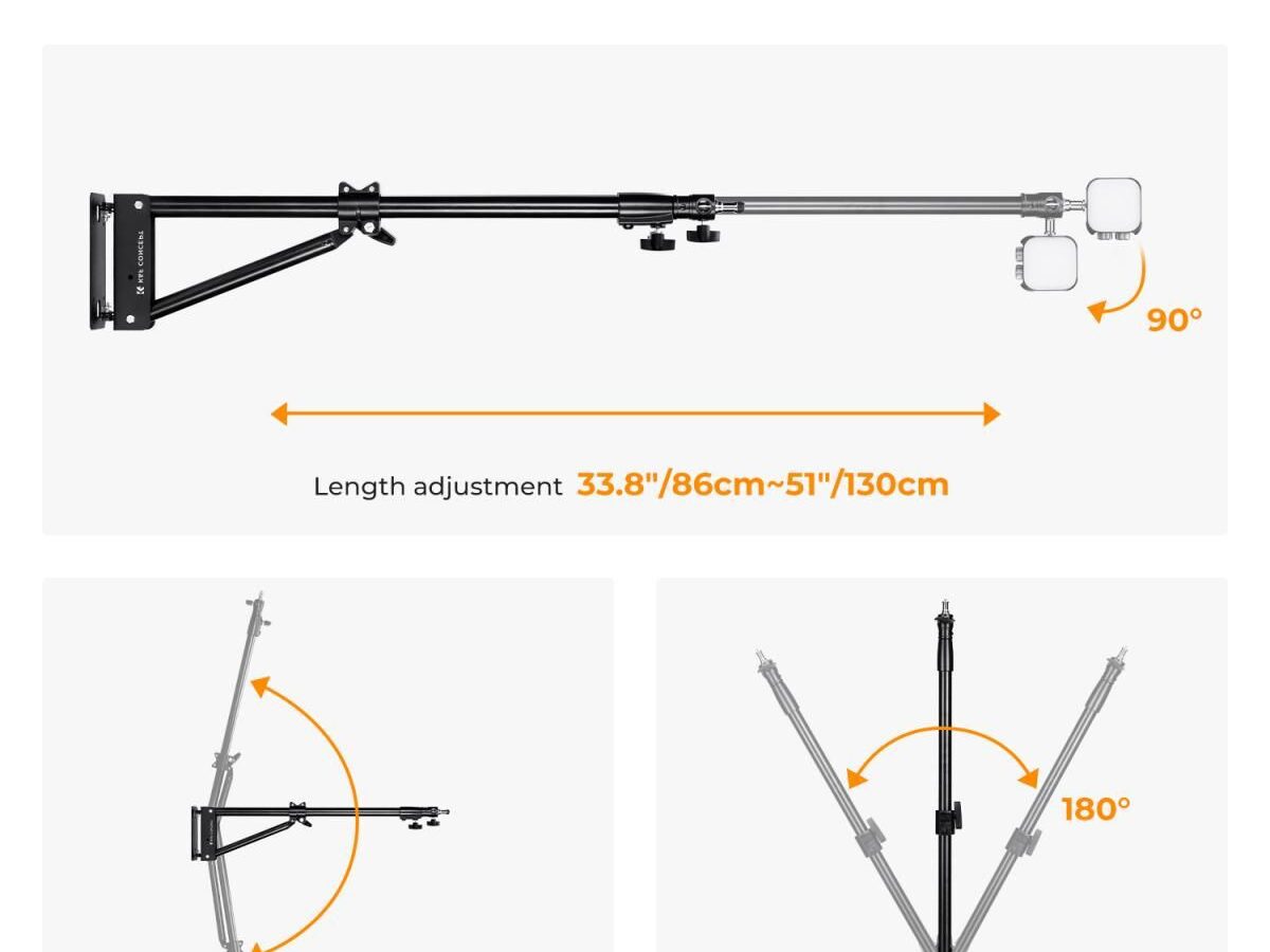 Alternative view of K&F Concept KF34.048 Wall Mounting Boom Arm 130cm