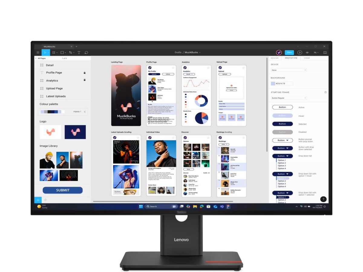 LENOVO Monitor ThinkVision T32UD-40 32'' 4K IPS, HDMi, Display Port, USB-C, Ethernet,Height adjustable, 3YearsW