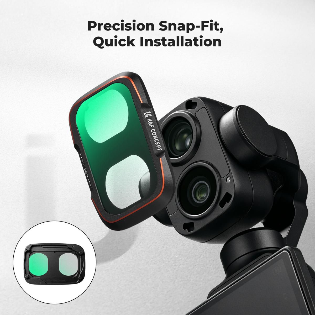K&F Concept CPL+ Black Diffusion 1/4 + ND2-32 Filter Set for Osmo Pocket 4P και Xtra Muse 2 Pro (KF0103.9902.0120) - Image 3