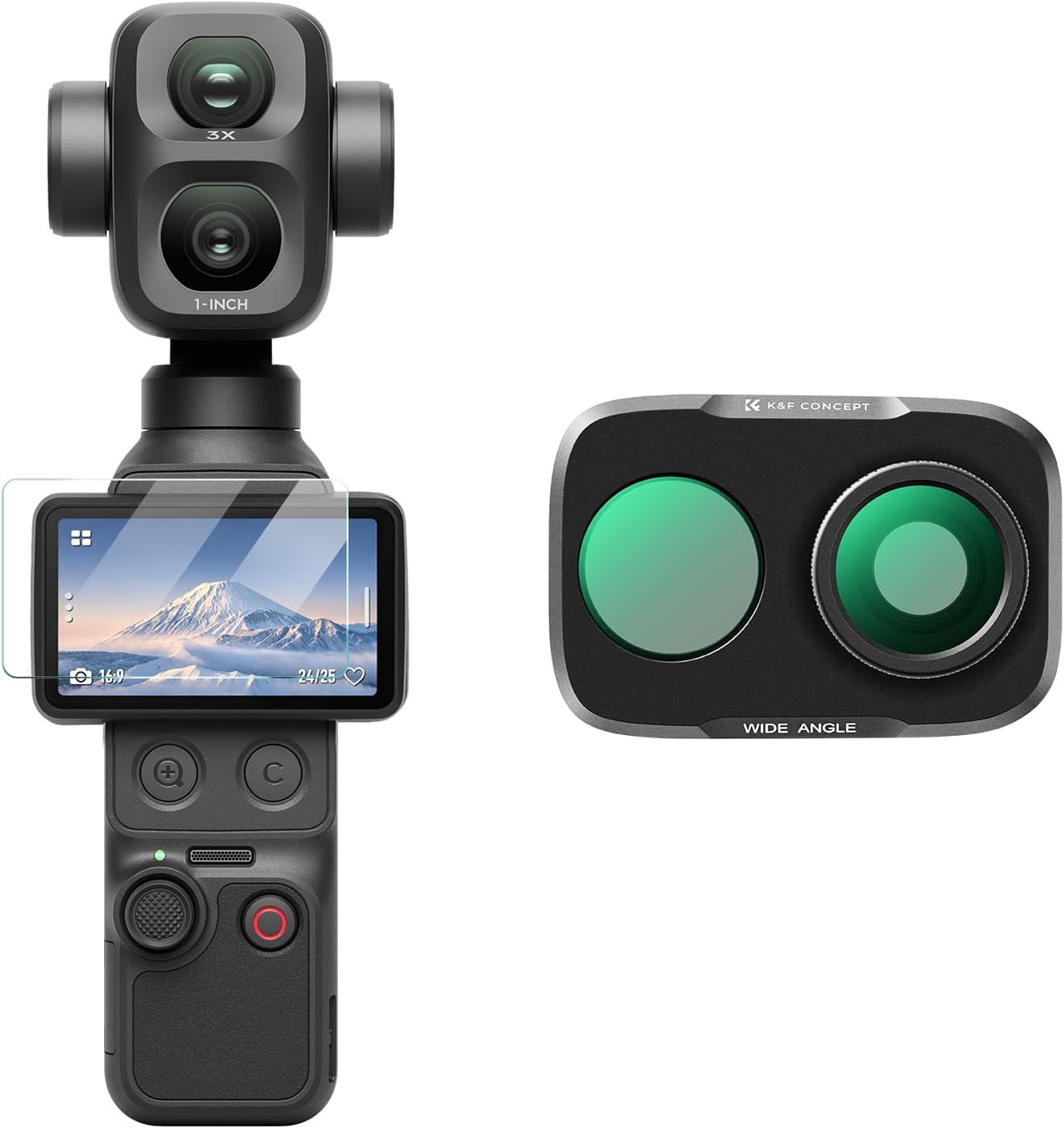 K&F Concept Magnetic Wide-Angle Filter and Screen protector for DJI Osmo Pocket 4P (KF0103.0502.0030)