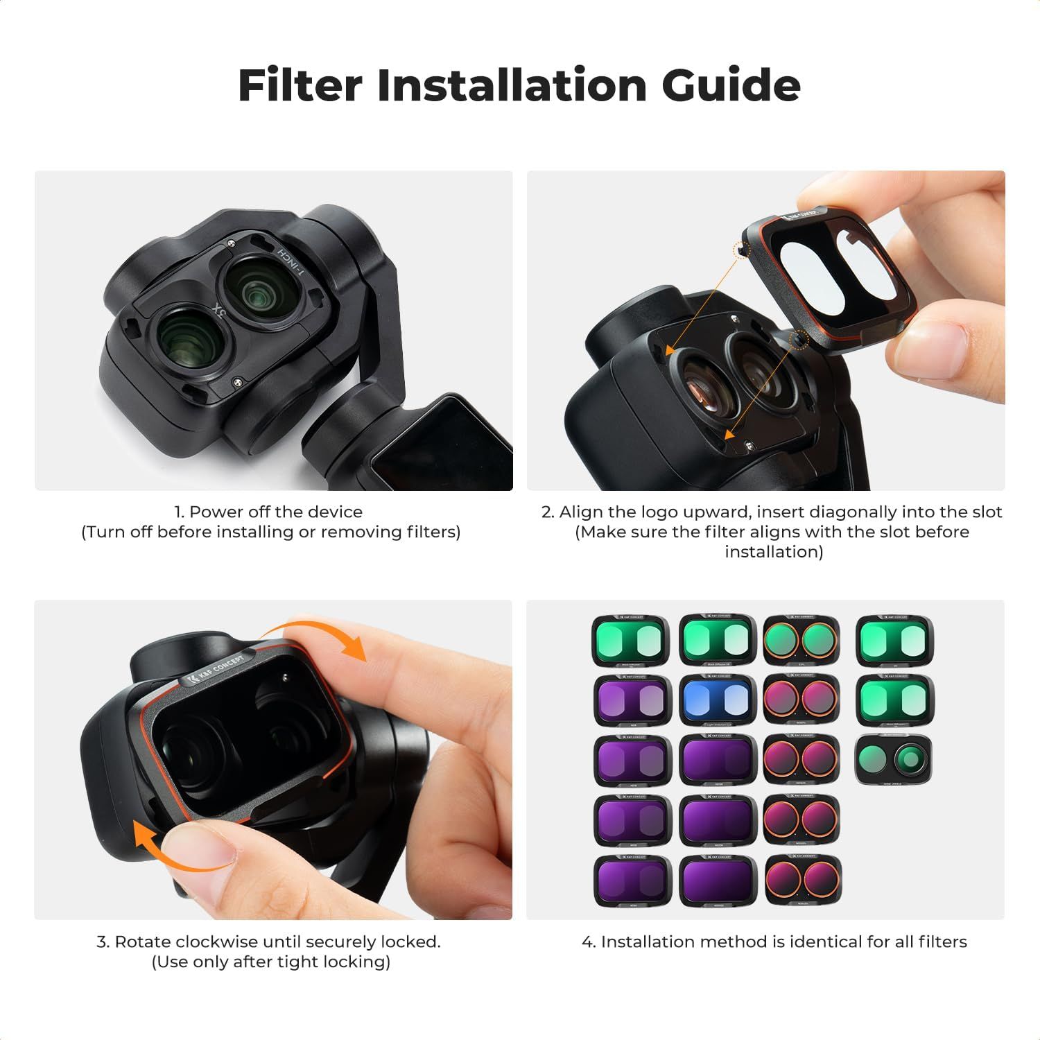 K&F Concept Magnetic Wide-Angle Filter and Screen protector for DJI Osmo Pocket 4P (KF0103.0502.0030) - Image 3