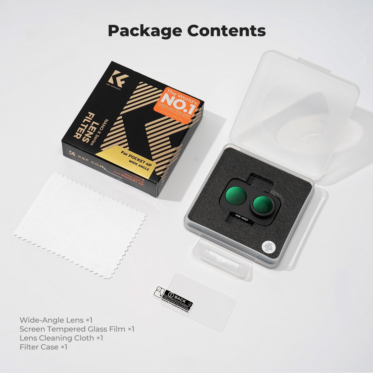 K&F Concept Magnetic Wide-Angle Filter and Screen protector for DJI Osmo Pocket 4P (KF0103.0502.0030) - Image 5
