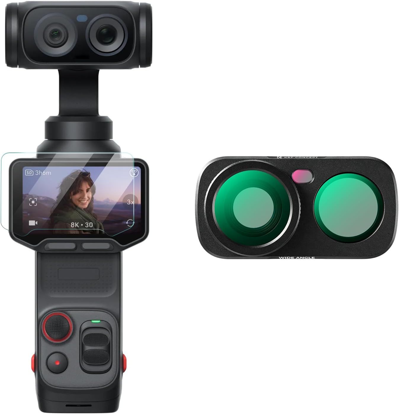 K&F Concept Magnetic Wide-Angle Filter and Screen protector for Insta360 Luna Ultra (KF0103.0508.0010)