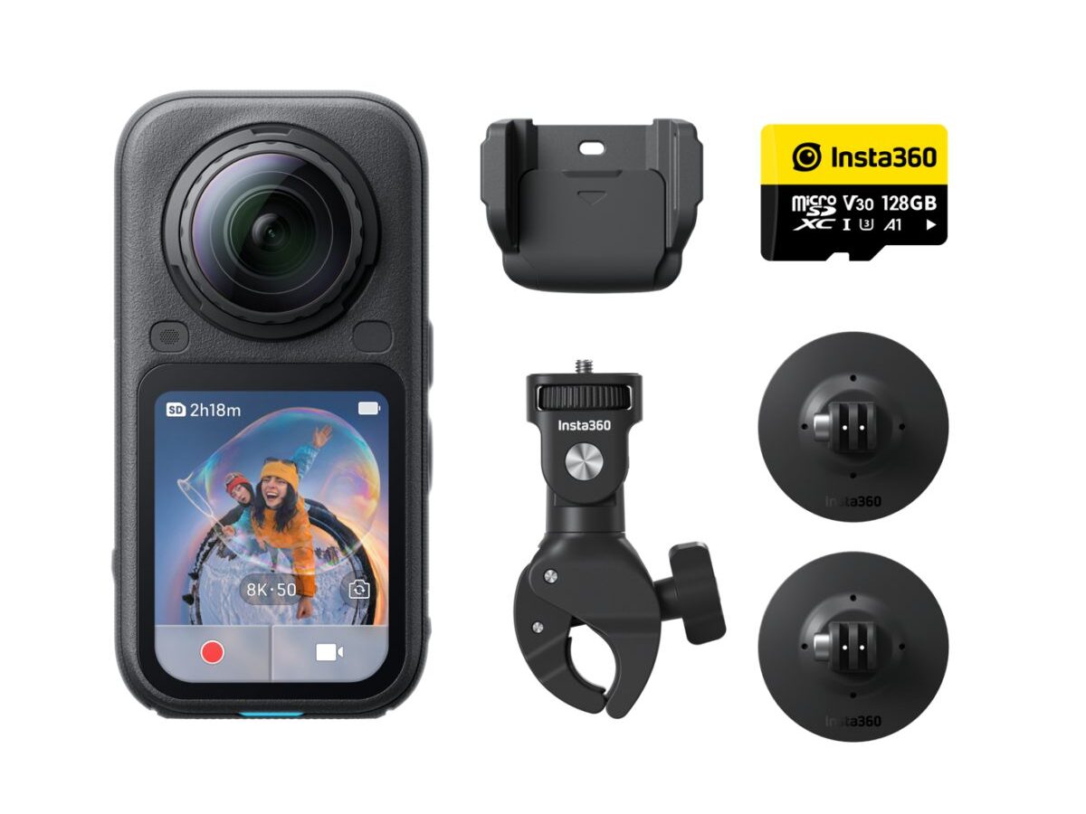 Insta360 X6 Motorcycle Bundle - 8K, 1" Sensors, Triple AI Chip, OLED Display, 360 Action Camera