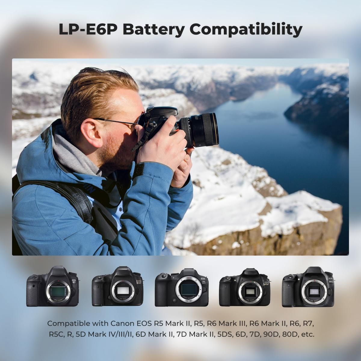 K&F Concept Μπαταρία LP-E6P 2520mAh USB-C για Canon EOS R6 Mark III και Άλλες Canon (KF28.0131) - Image 3