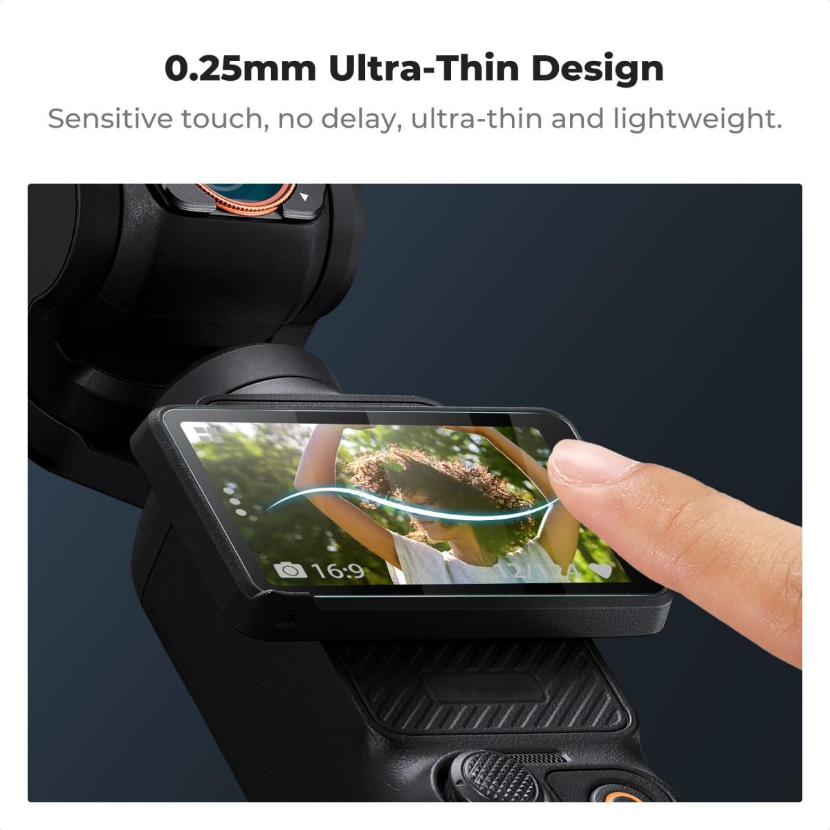 K&F Concept 2-Pack Tempered Glass 9H για Προστασία Οθόνης για DJI Osmo Pocket 4/4P/3 (KF20.0019) - Image 4