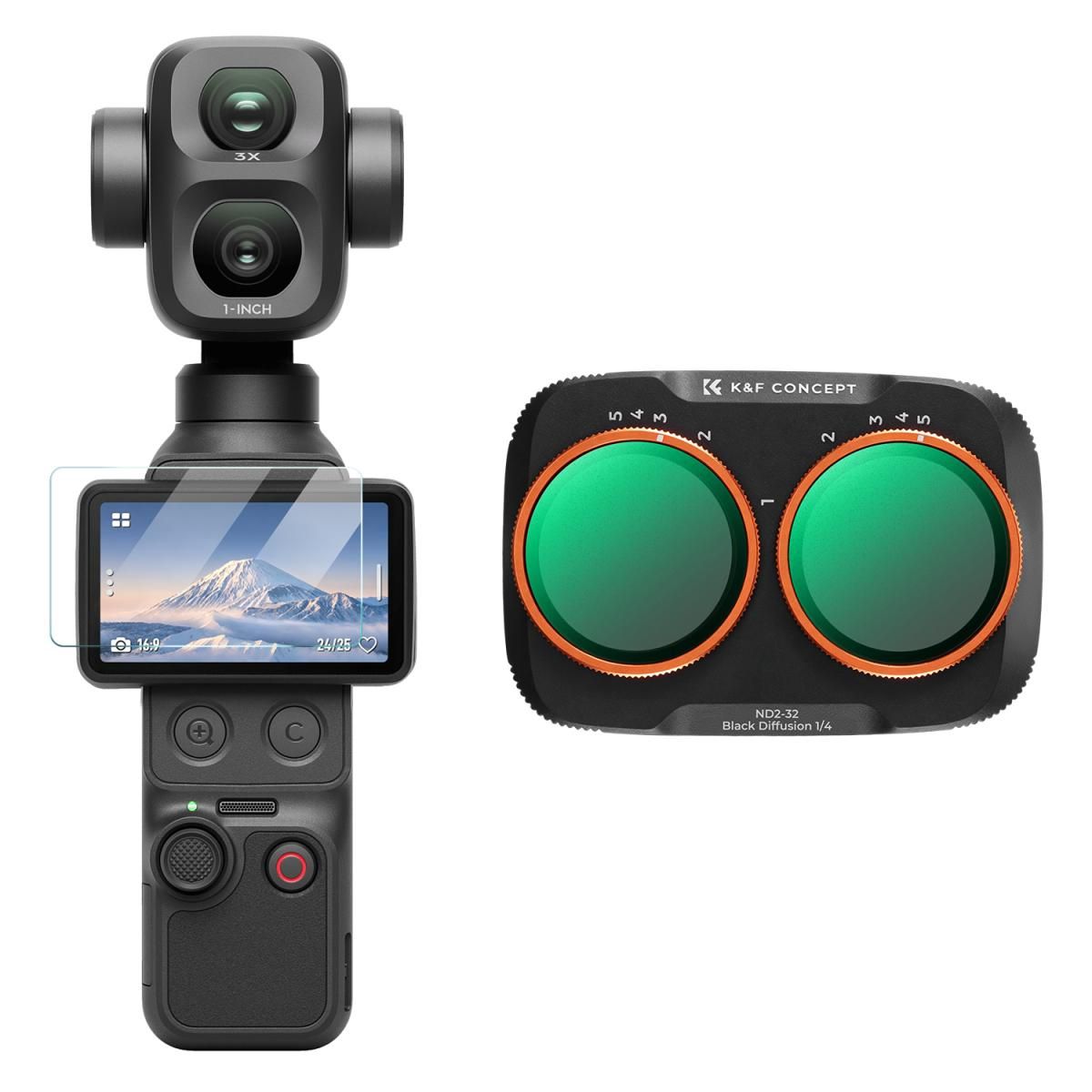 K&F Concept Σετ Φίλτρων ND2-32 & Black Diffusion 1/4 για DJI Osmo Pocket 4P & Xtra Muse2 Pro (KF0103.0414.0010)