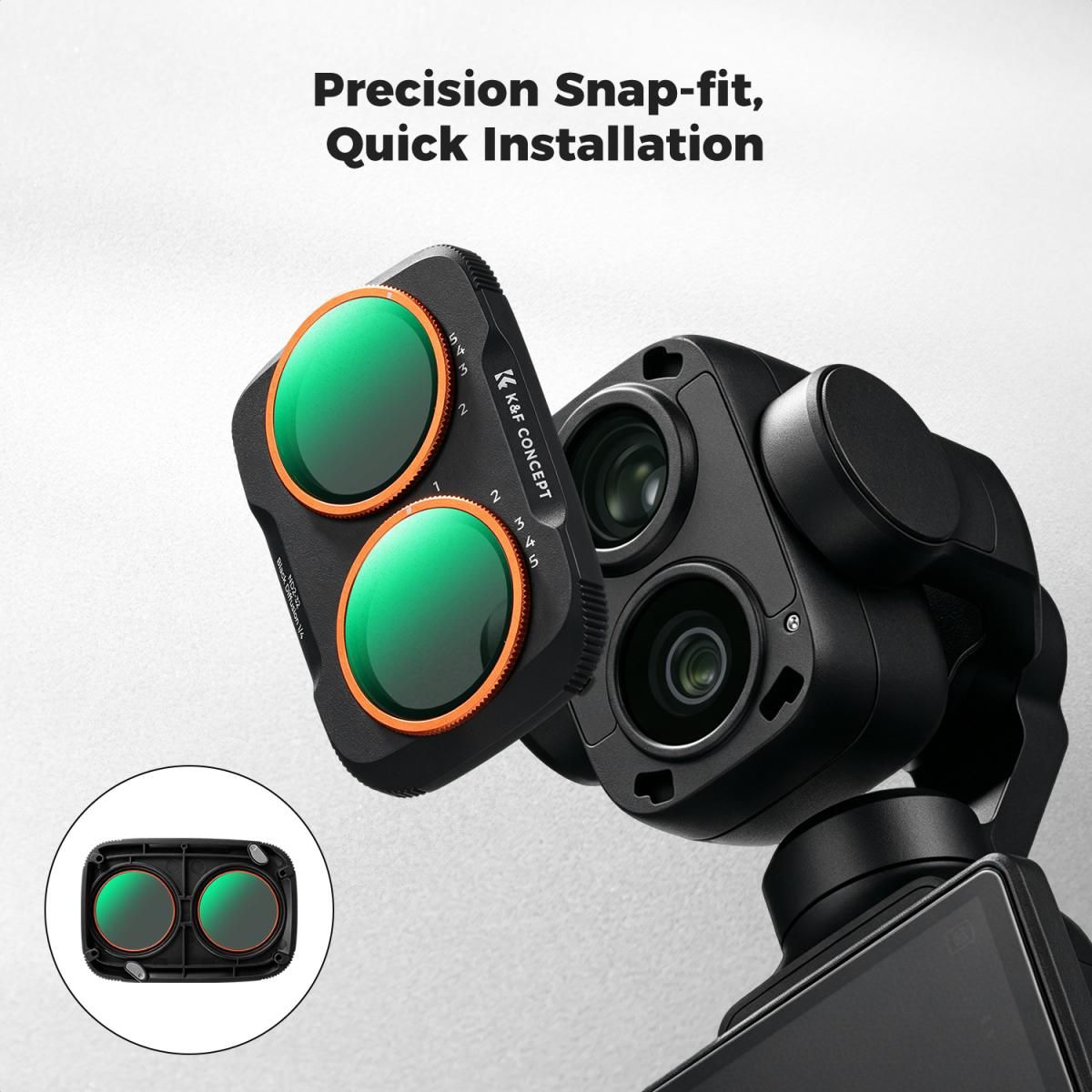 K&F Concept Σετ Φίλτρων ND2-32 & Black Diffusion 1/4 για DJI Osmo Pocket 4P & Xtra Muse2 Pro (KF0103.0414.0010) - Image 2
