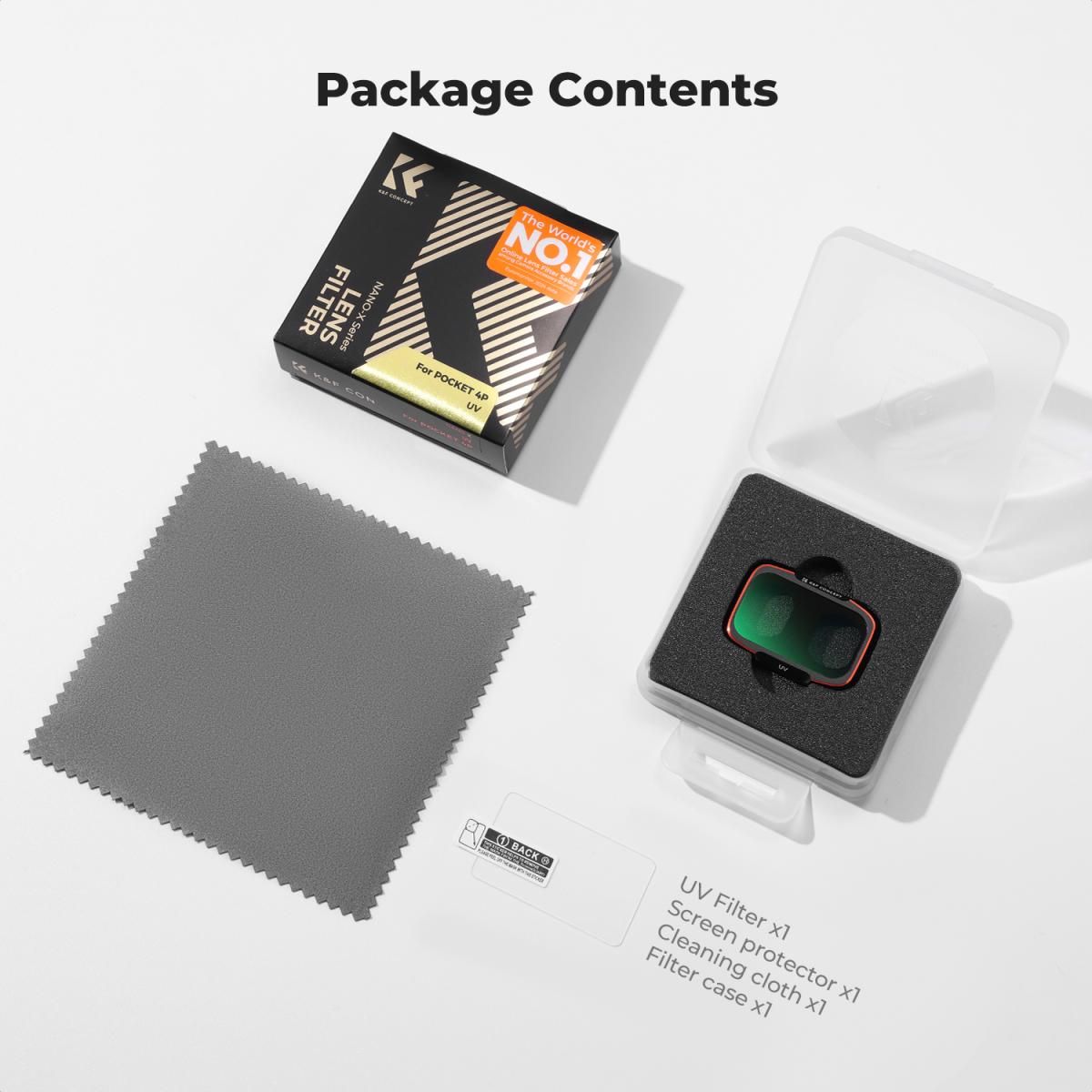 K&F Concept UV Filter Kit για DJI Osmo Pocket 4P/Xtra Muse2 Pro (KF0103.0302.0010) - Image 2