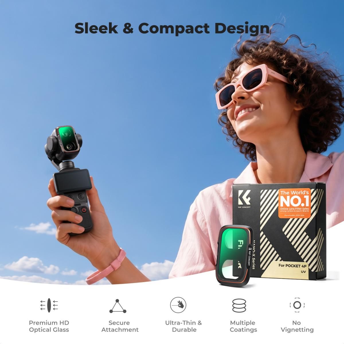 K&F Concept UV Filter Kit για DJI Osmo Pocket 4P/Xtra Muse2 Pro (KF0103.0302.0010) - Image 3