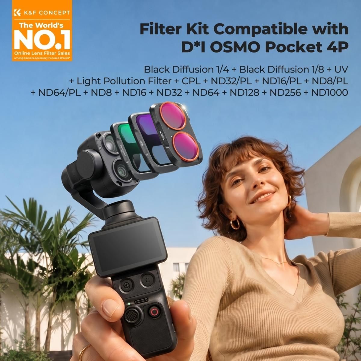 K&F Concept Σετ 16 Φίλτρων για DJI Osmo Pocket 4P / Xtra Muse2 Pro (KF0103.9902.0020) - Image 2